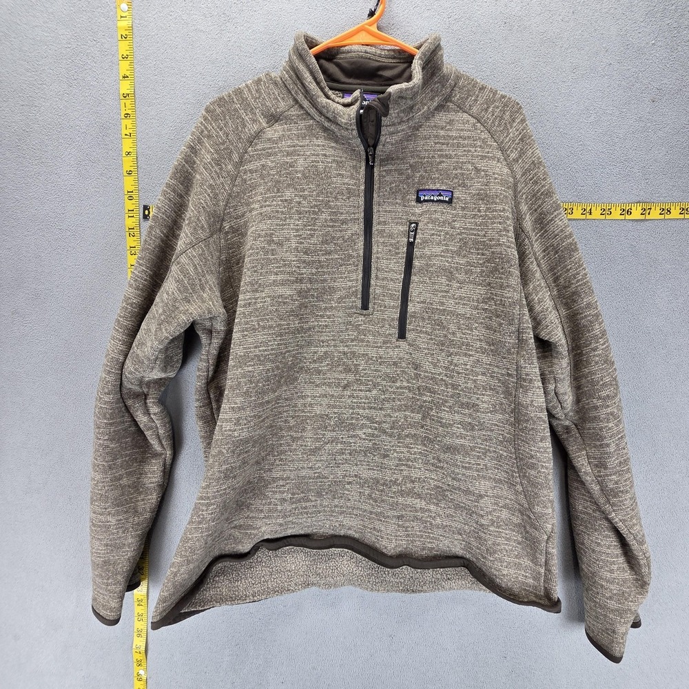 Patagonia Sweater Mens XL Gray Better Sweater 1/4 Zip Fleece Pullover Warm
